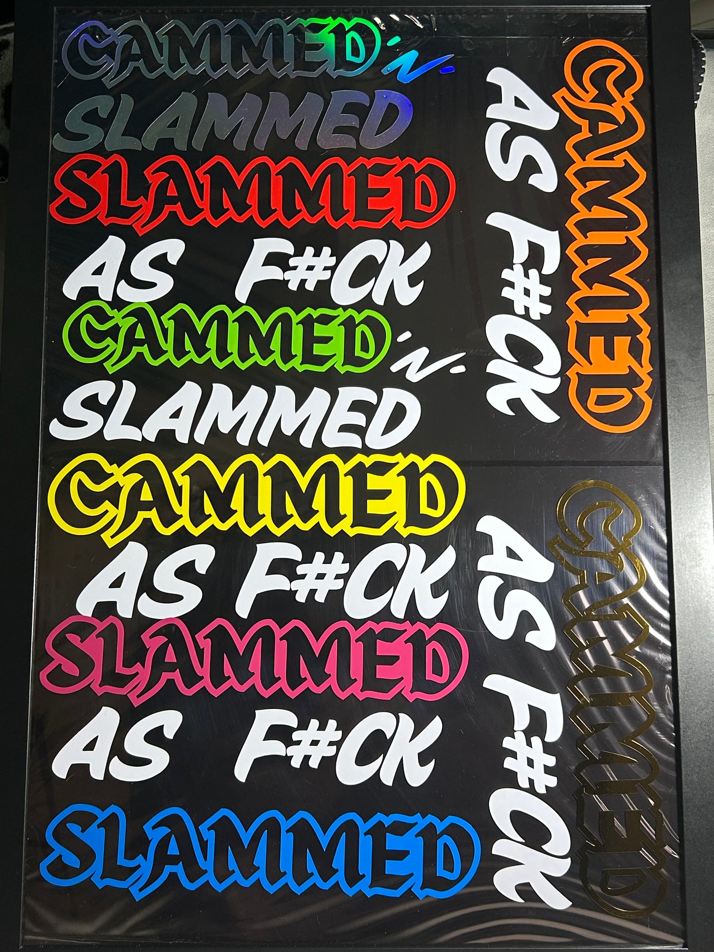 Custom Cammed as f#ck stickers