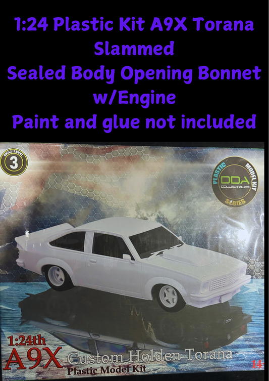 1:24 plastic kit  A9X slammed torana with engine