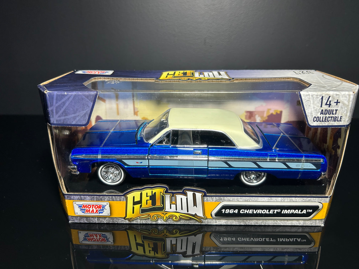 1:24 1964 chevy impala ss hardtop candy blue with white top