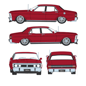 PRE ORDER 1:24 Candy Red XY Ford Falcon