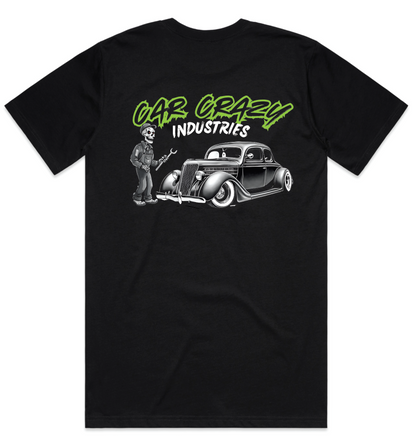 Green Hot Rod and Skeleton