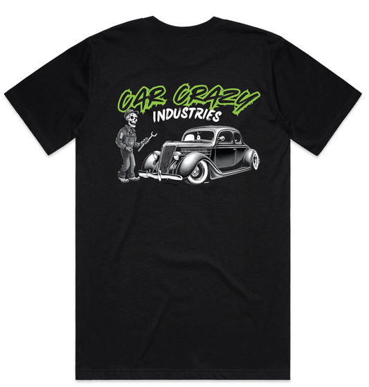 Green Hot Rod and Skeleton