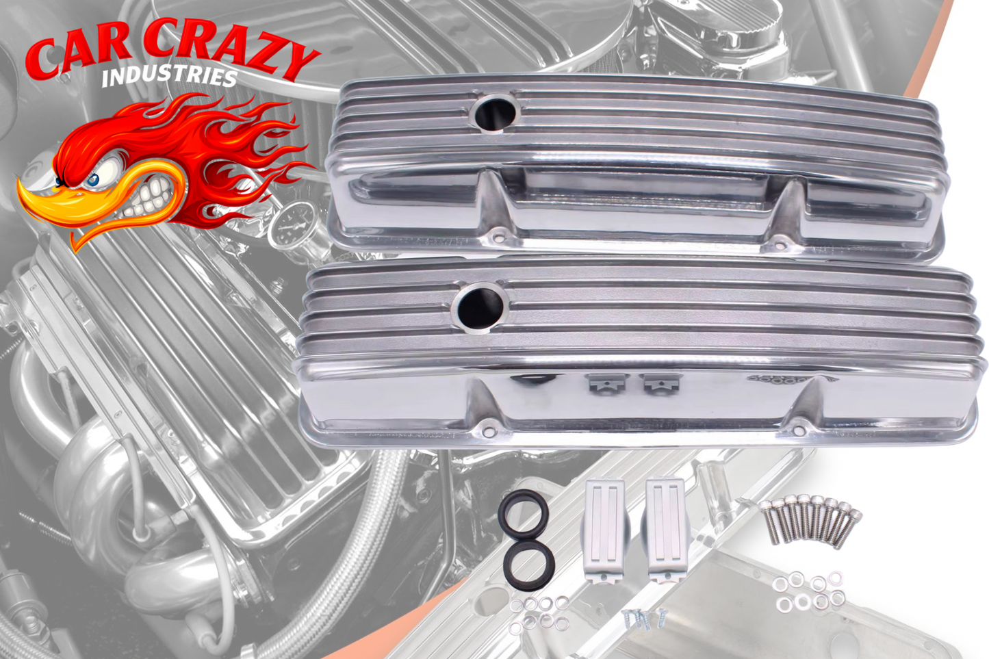 Finned Chevy 283 305 350 400 Tall Aluminum Valve Covers