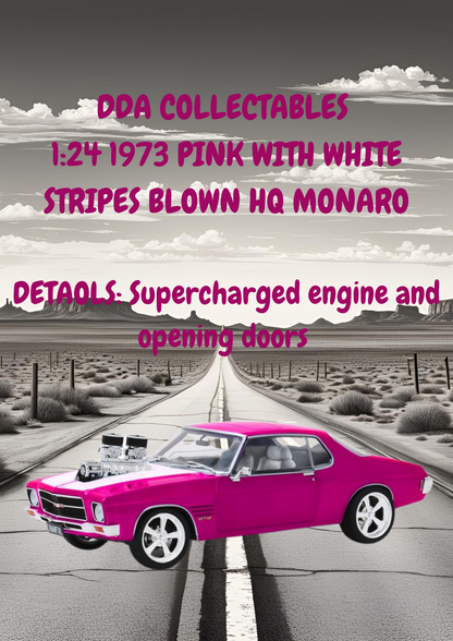 1:24 scale  1973 pink/white blown hq monaro