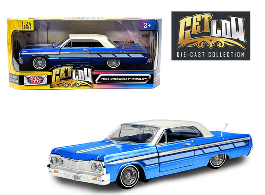 1:24 1964 chevy impala ss hardtop candy blue with white top